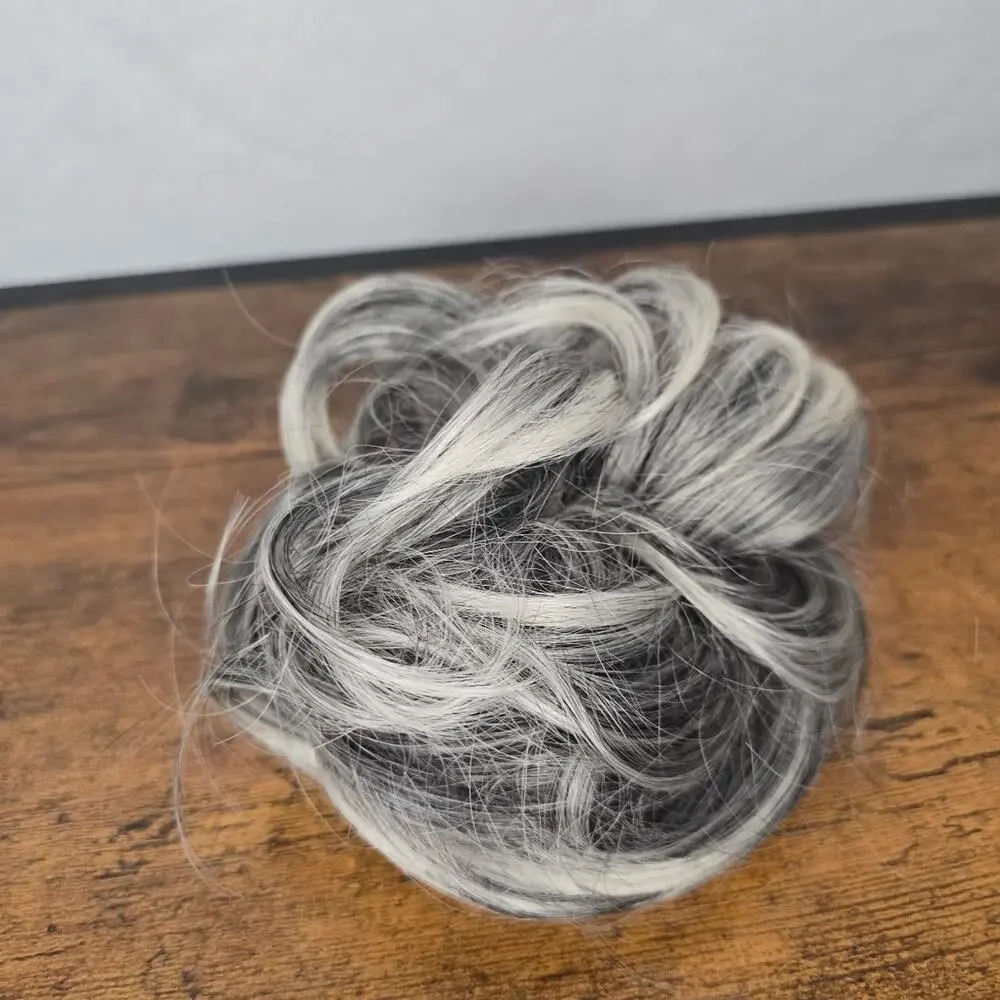 Gray ponytail extention hair tie